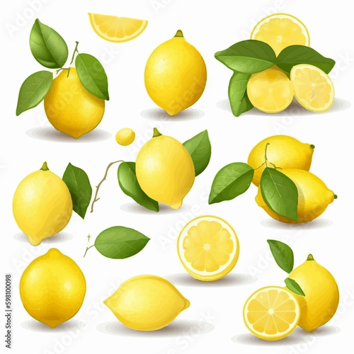 Lemon vector graphics in a flat design style
