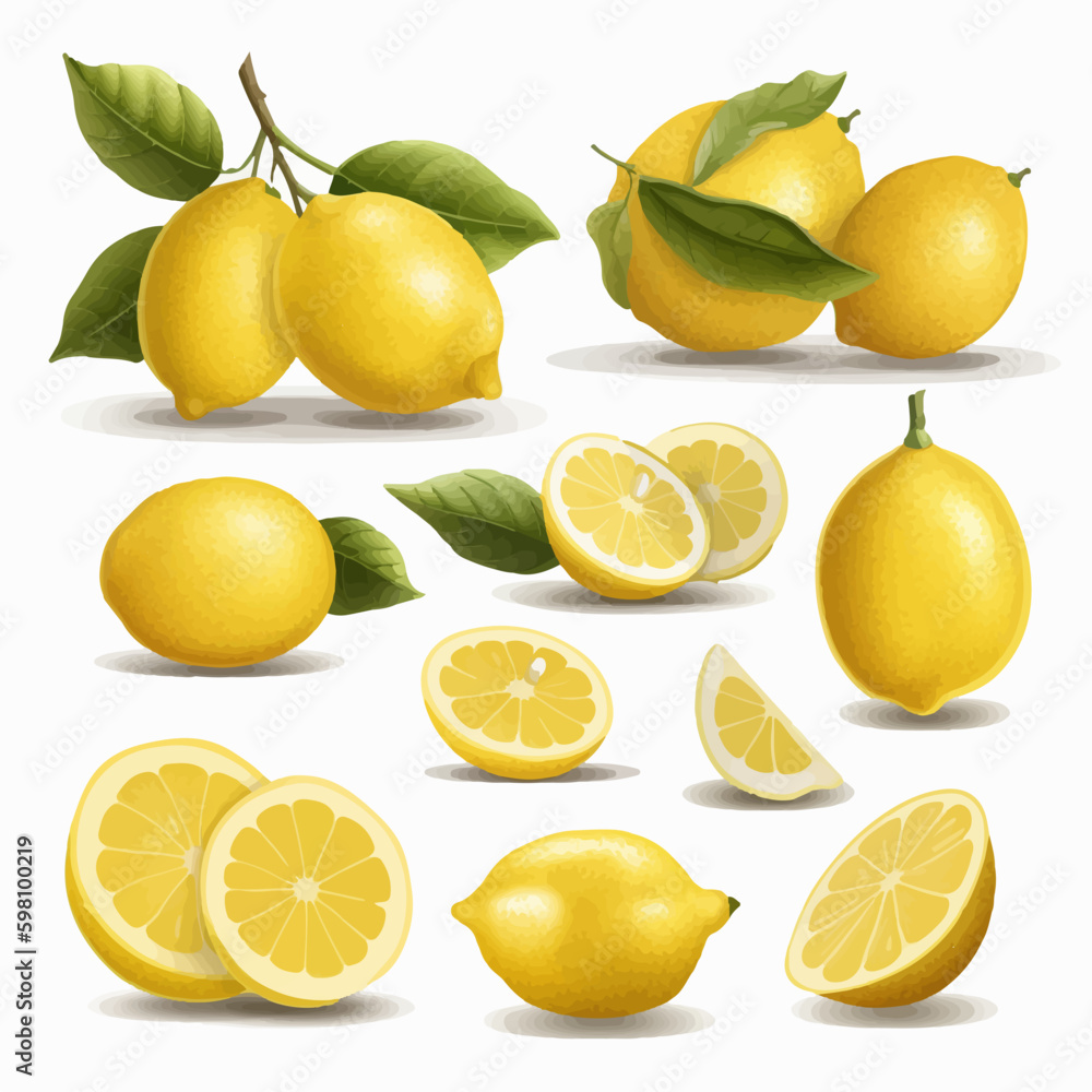 Lemon illustrations in a comic book style