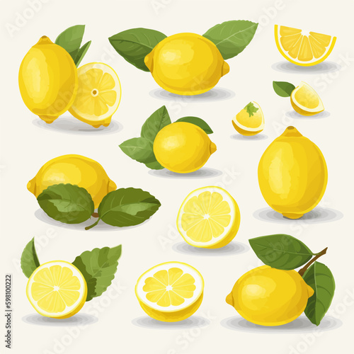 A collection of lemon-themed stickers perfect for decorating your planner or journal