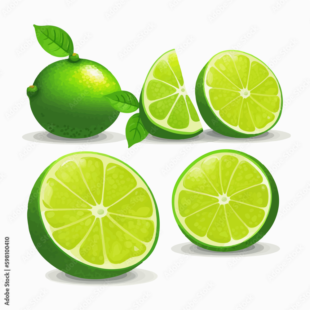 Vector lime illustration with a tropical vibe