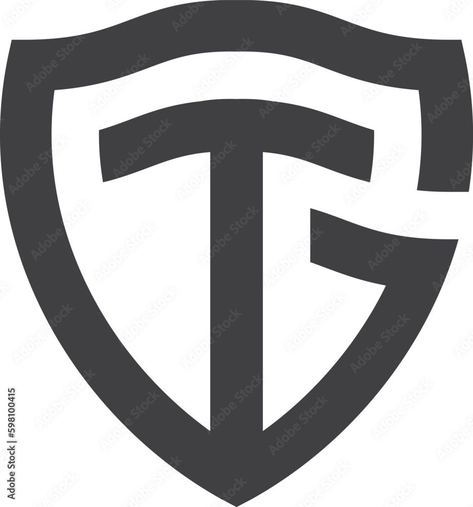 TG shield logo, TG graphic design template TG shield logo, TG graphic design template
