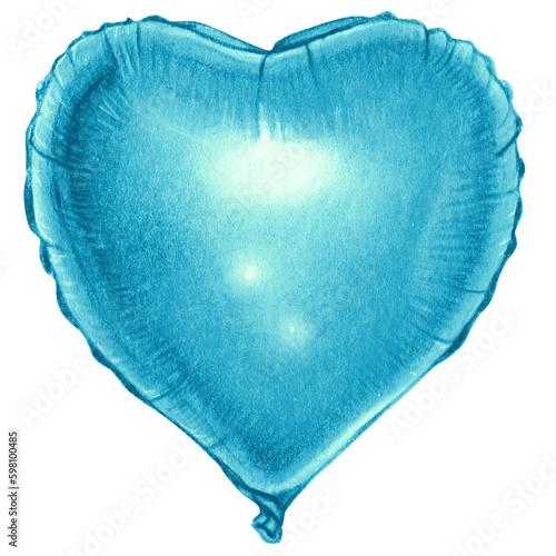 watercolor hand drawn heart shaped realistic ballooon photo