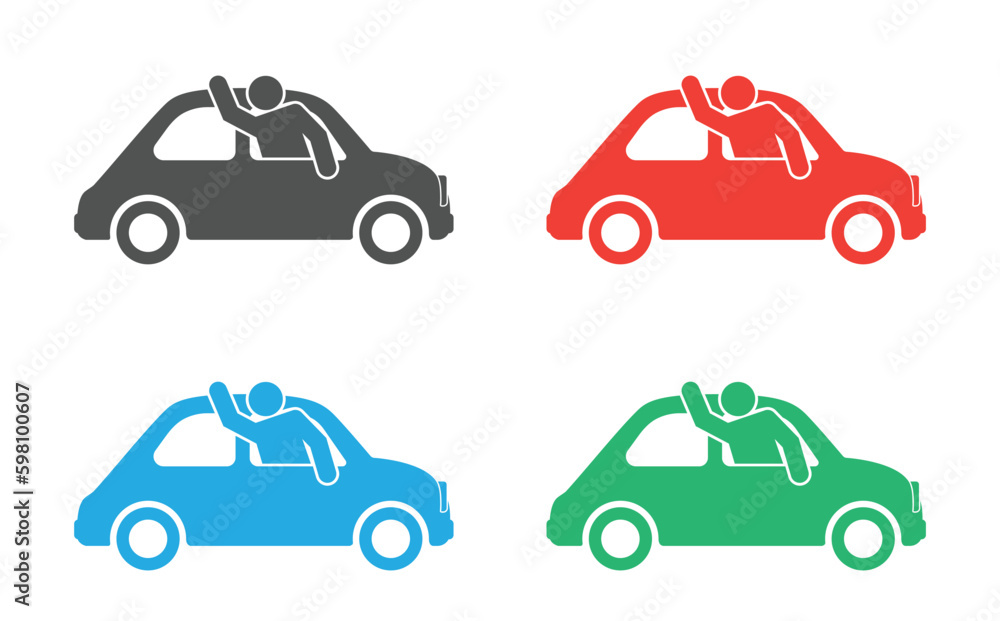 Fototapeta premium retro car with driver