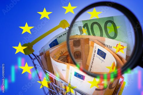 Euro currency. Trolley from...