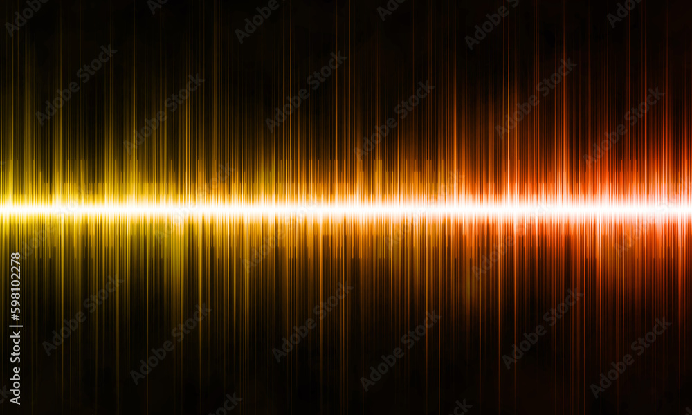 Yellow, orange abstract sound waves on black background. Stock illustration Yellow, orange abstract sound waves on black background. Stock illustration