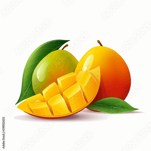 Vector illustration of a mango with a simple and elegant design