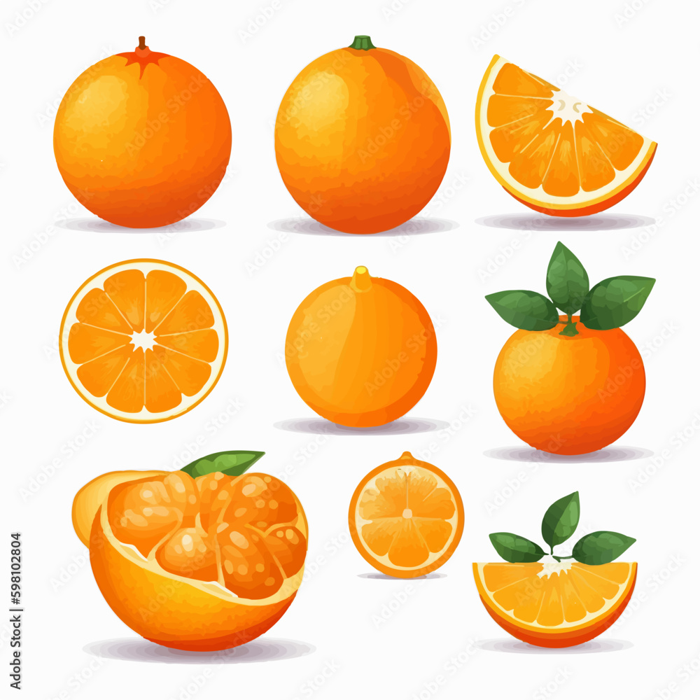 A collection of orange vector graphics with a playful style for a fun look. A collection of orange vector graphics with a playful style for a fun look.