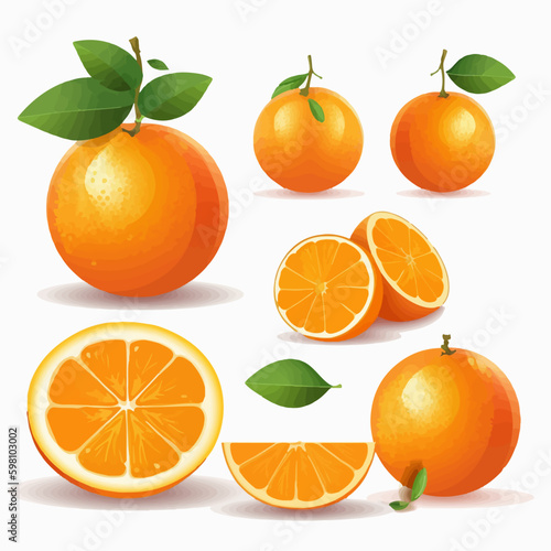 A set of orange vector illustrations with a grunge texture for an edgy look.