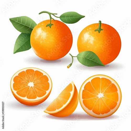 A set of orange vector illustrations with a retro comic book style.