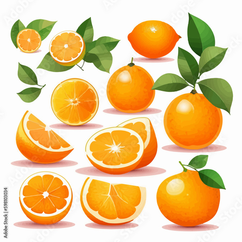 A collection of orange vector graphics with a playful style for a fun look.