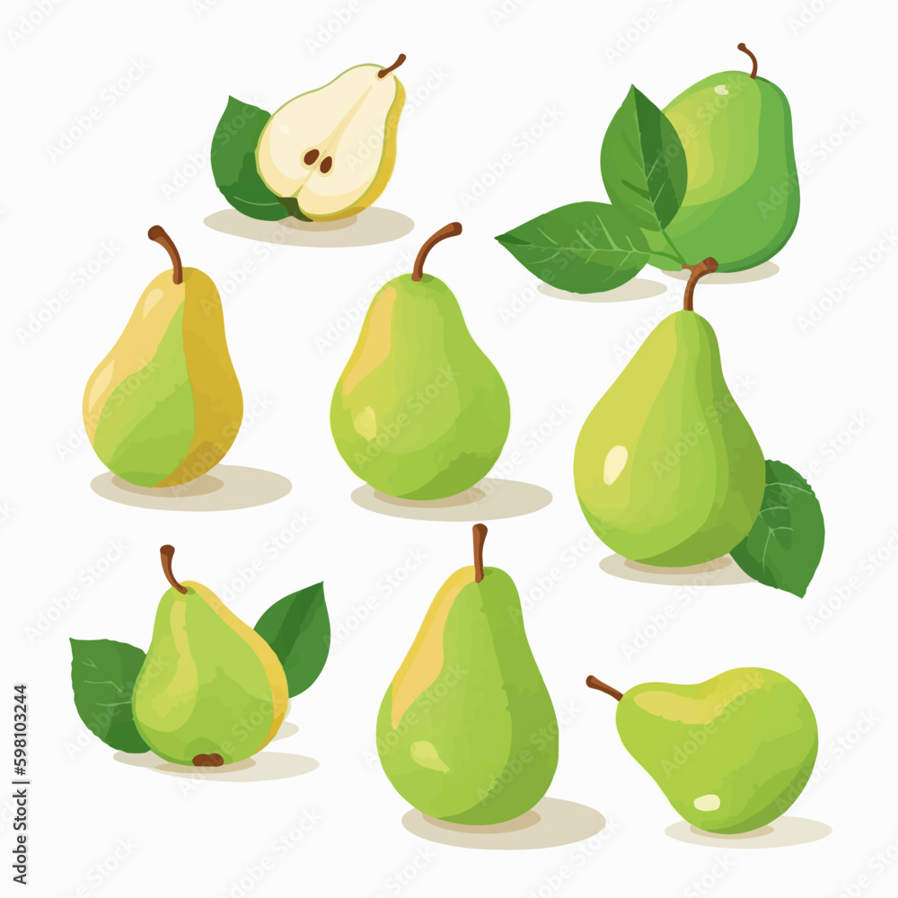 Vector illustrations of pears that will add a burst of color to your designs. Vector illustrations of pears that will add a burst of color to your designs.