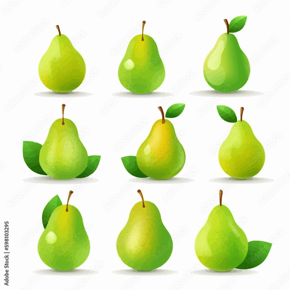 Vector illustrations of pears perfect for autumn-themed projects. Vector illustrations of pears perfect for autumn-themed projects.