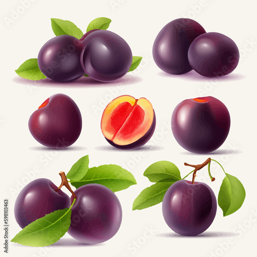 Illustrate your projects with these fresh plum vector images.