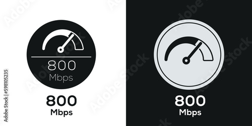 (800 Mbps) Megabits per second Icon, Vector sign.