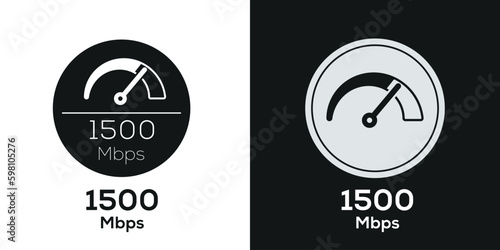 (1500 Mbps) Megabits per second Icon, Vector sign.	