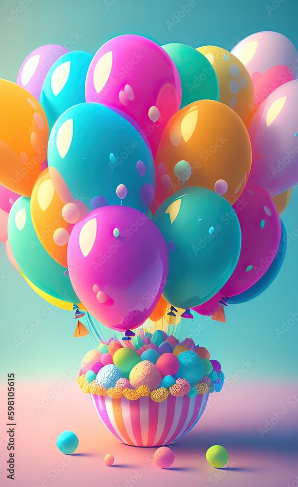 Bright abstract festive background with colorful balloons Bright abstract festive background with colorful balloons