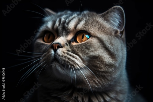 A beautiful close up cat, generative ai