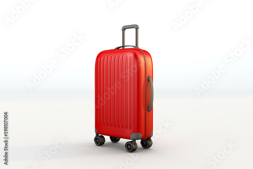 Fotografie Red suitcase a travel busines for international airlines: Iberia, Avianca, China