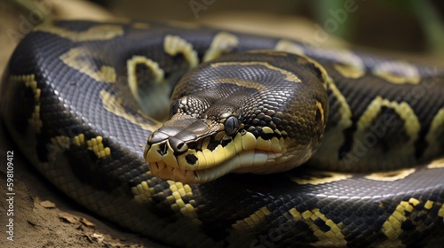 close up of a python generative ai