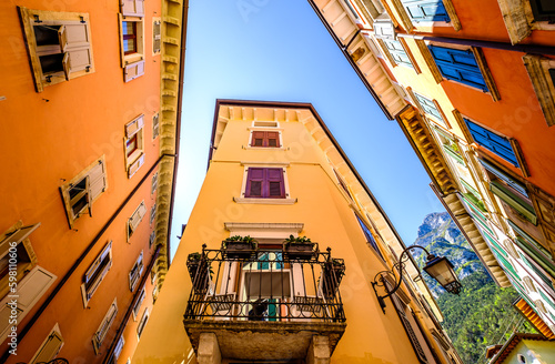 old town and port of Riva del Garda in italy