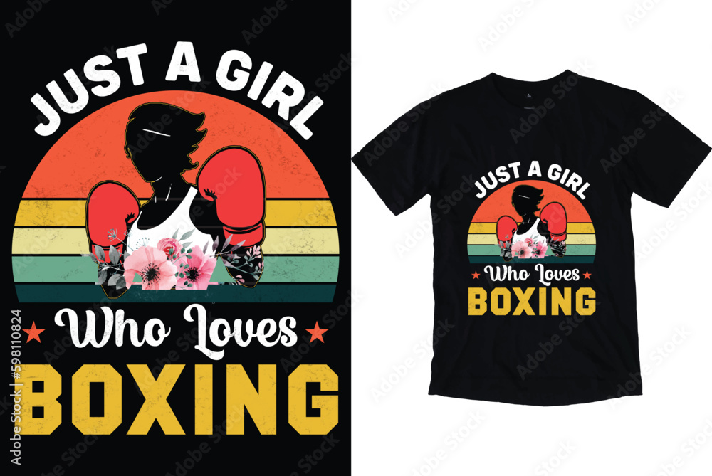 Fototapeta premium Boxing trendy t-shirt vector design