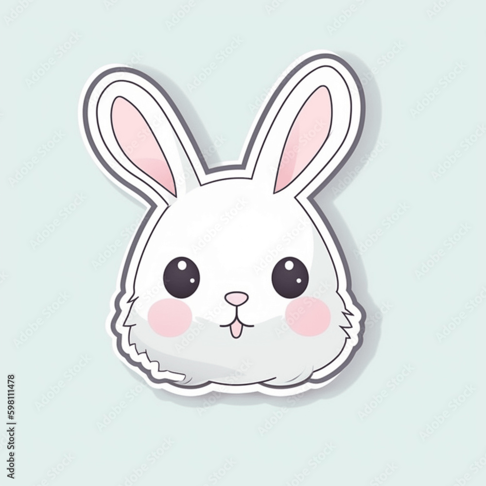 Fototapeta premium a cute happy rabbit cartoon illustration