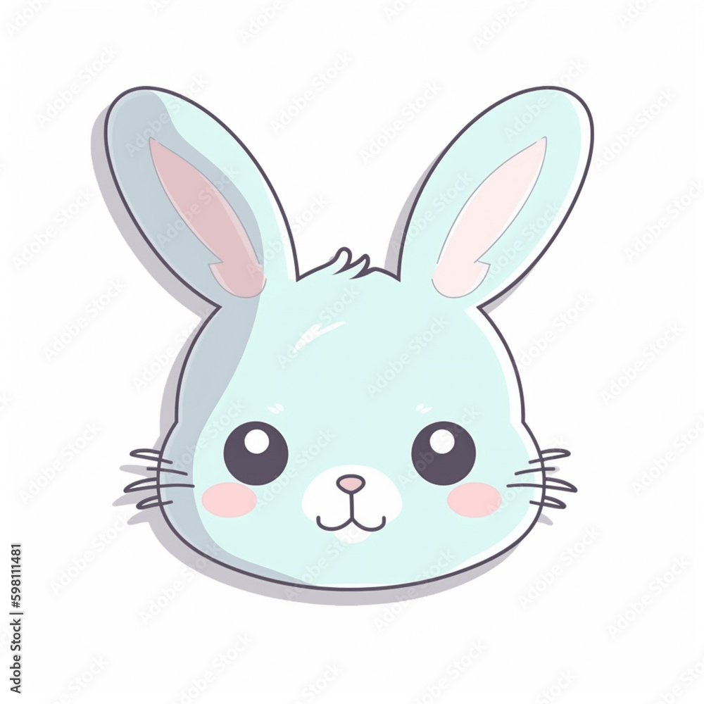 a cute happy rabbit cartoon illustration