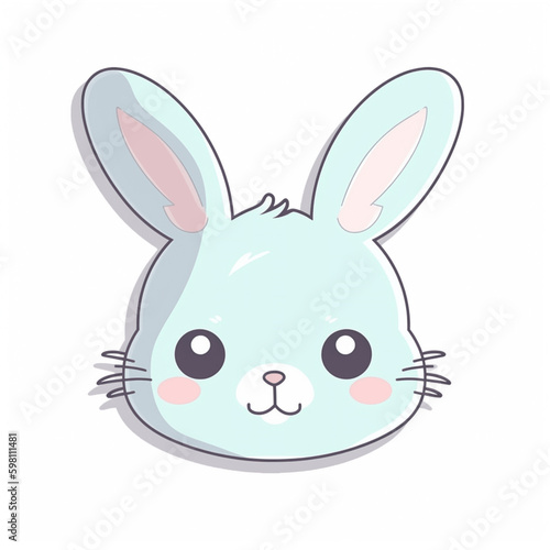 a cute happy rabbit cartoon illustration