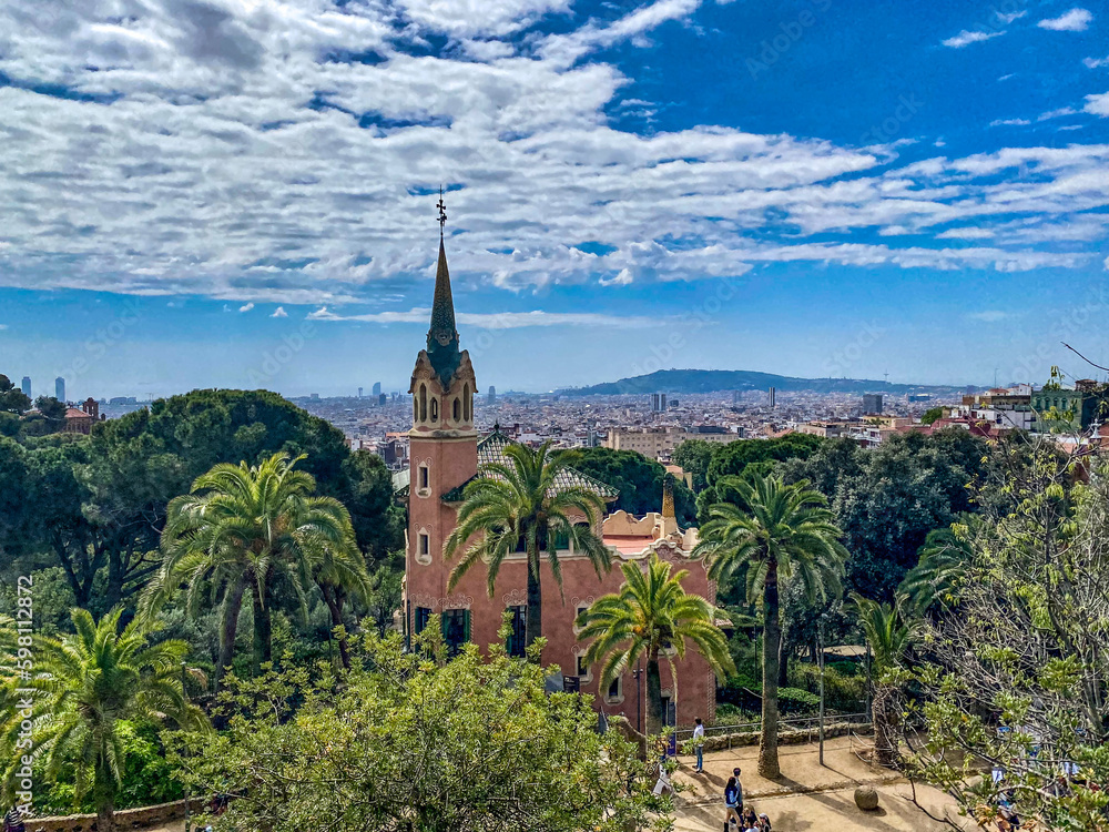 Blick vom Park Guell über Barcelona