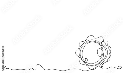 One continuous line drawing of an egg. Minimal background with line art oocyte. Generative AI