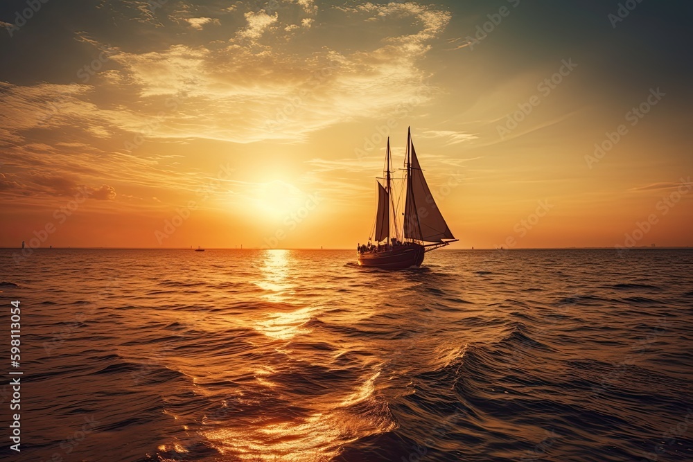 Golden Sea at Sunrise: Enjoy the Calming Effects of Nature Aboard a Yacht of Deductive Arguments, Generative AI