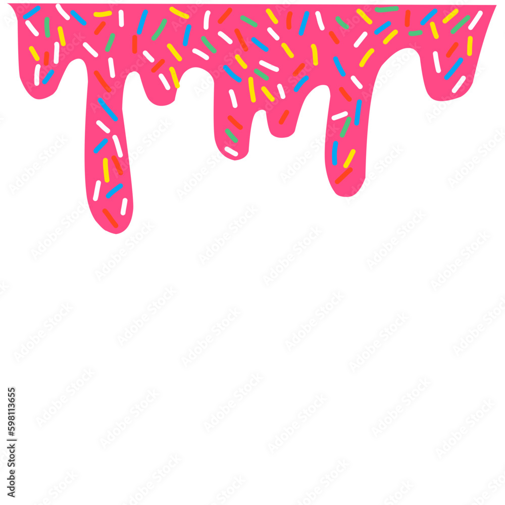 Seamless Wide Pink Candy Background With Decorative Sprinkles Seamless Wide Pink Candy Background With Decorative Sprinkles