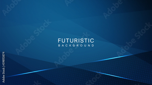 Abstract blue teal futuristic geometric background. Modern template design for covers, brochures, web and banner.	