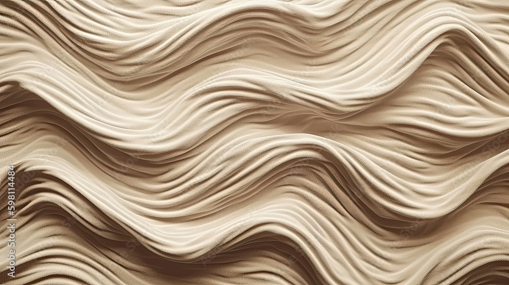 Luxurious Cream & White Rough Textured Wave Background of Cotton Cloth Fabric - Perfect for Retro Illustrations, Generative AI