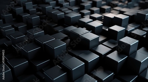 Abstract Metallic Cubes on a 3D Technology Background  Dynamic Illustration for Your Business Wall  Generative AI