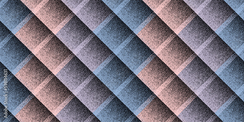 Fade dotwork rhombus shapes vector geometric seamless pattern.