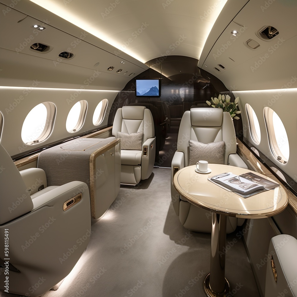 Private jet open floorpan layout Private jet open floorpan layout