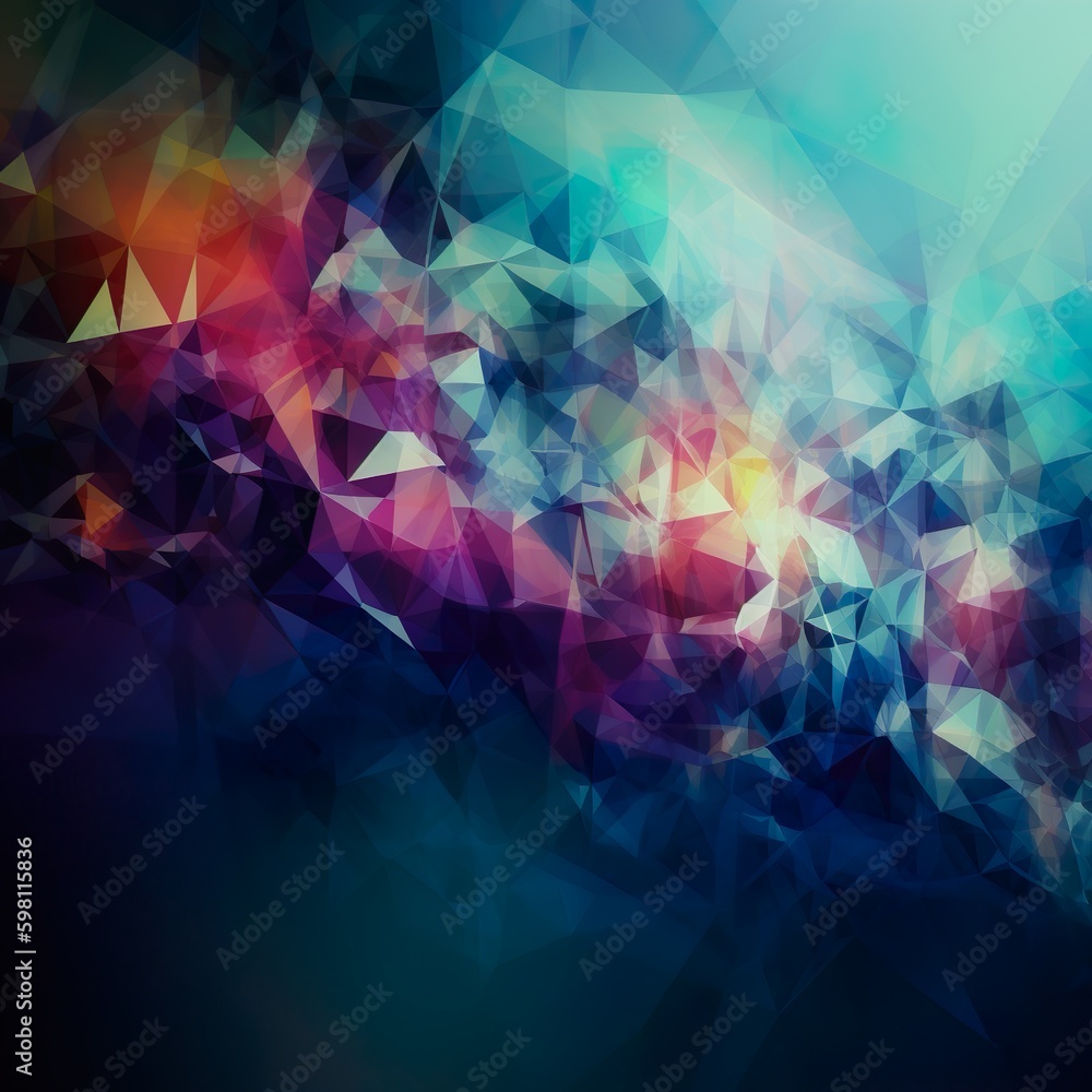 Abstract geometric color background on a dark backdrop
