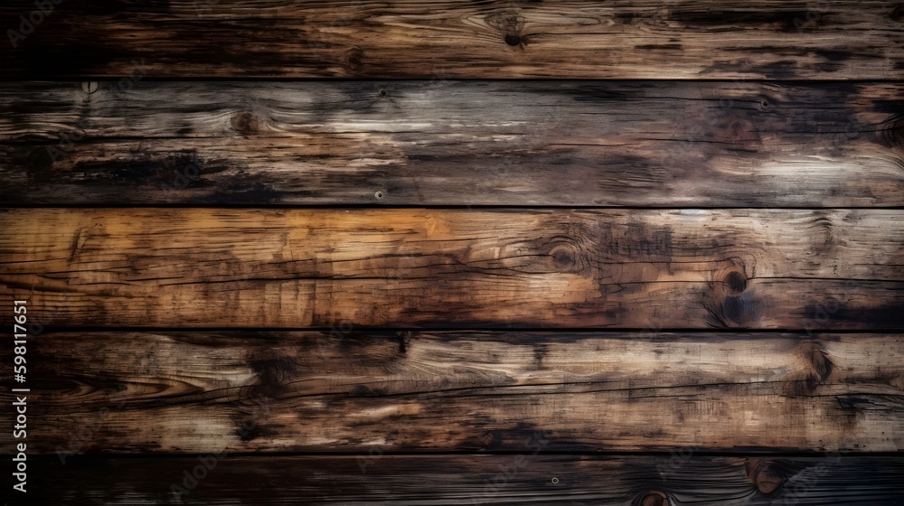 Surface of old brown chipped and deteriorated wood texture Surface of old brown chipped and deteriorated wood texture