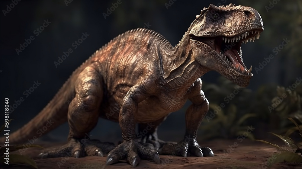 3d render dinosaur, Generative Ai 3d render dinosaur, Generative Ai