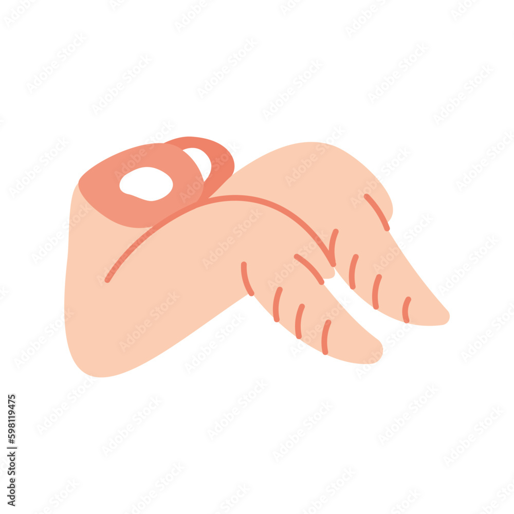 Chicken wings icon. Fresh chicken meat silhouette. Vector illustration. Chicken wings icon. Fresh chicken meat silhouette. Vector illustration.
