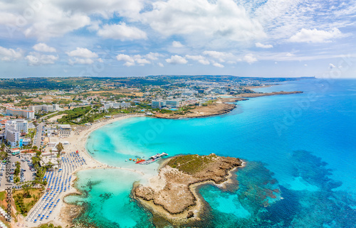 Fototapeta Naklejka Na Ścianę i Meble -  Landscape with Nissi beach, Ayia Napa, Cyprus