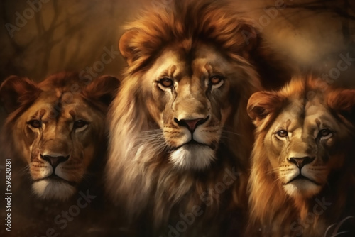 Lionhearted: A Father's Love for His Family - Generative Ai © Studiorlando