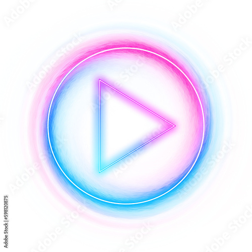 Neon Play Button PNG