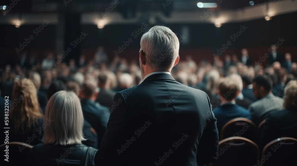 The speaker speaks in the hall. Generative AI The speaker speaks in the hall. Generative AI