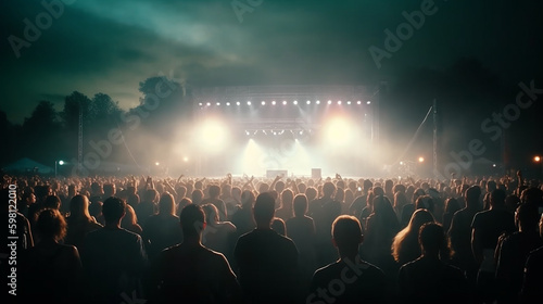 People at a big concert. Generative AI