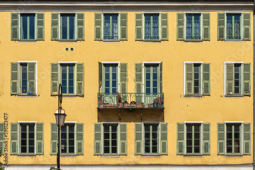 Colorful old building facade