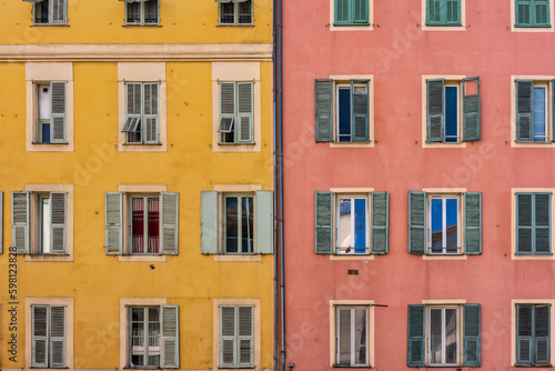 Colorful old building facade