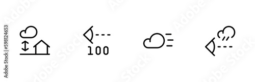 visibility weather icon. flat vector icon and illustration, graphic, editable stroke. Suitable for website design, logo, app, template, and ui ux.