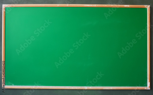 A green blackboard on black background, Generative AI